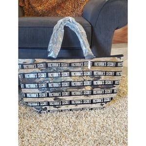 Silver and Black Victoria's Secret Tote